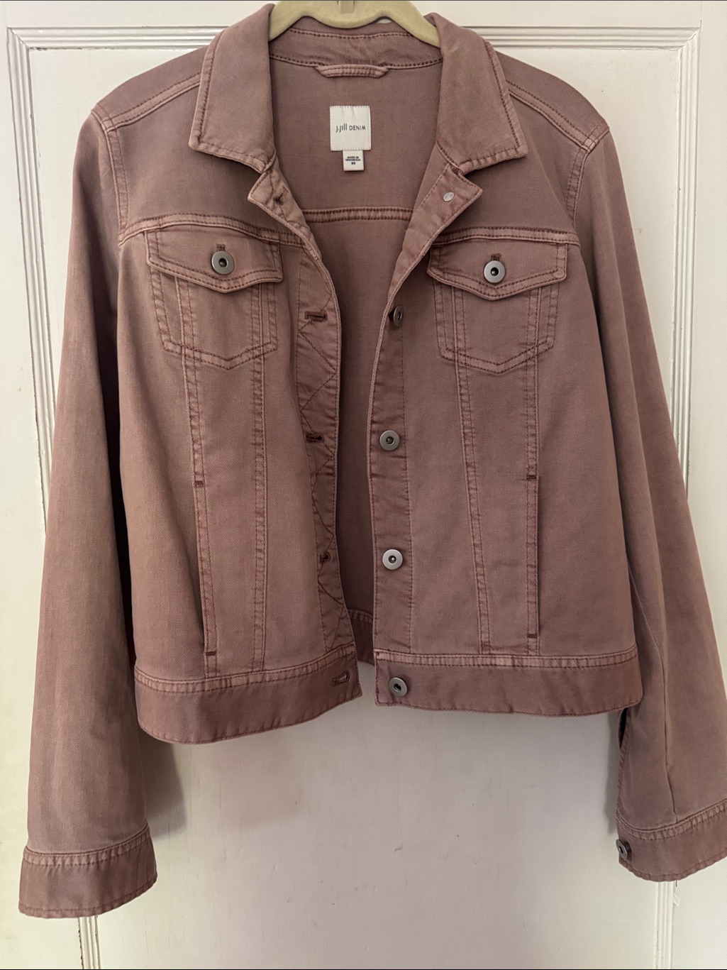 Nwot Pure Jill By J. Jill Dusty Mauve Denim Button-Front Jacket Sz Small